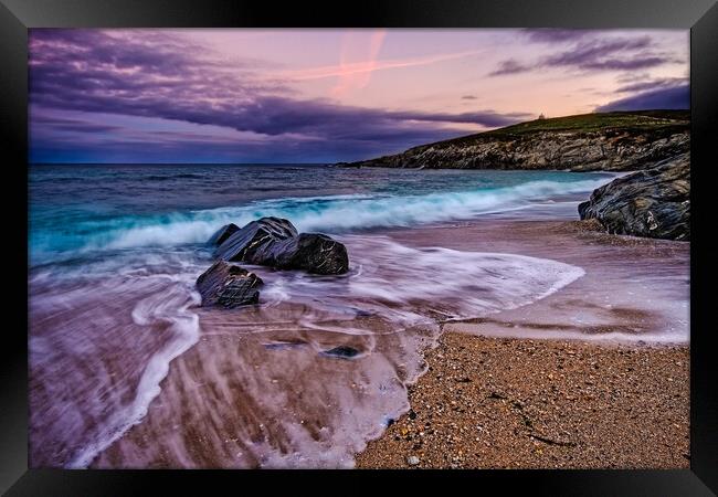 Sunrise at Little Fistral Beach Framed Print by John Frid