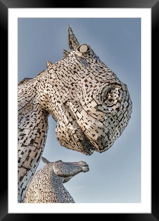 Kelpies Close Up Framed Mounted Print by Valerie Paterson
