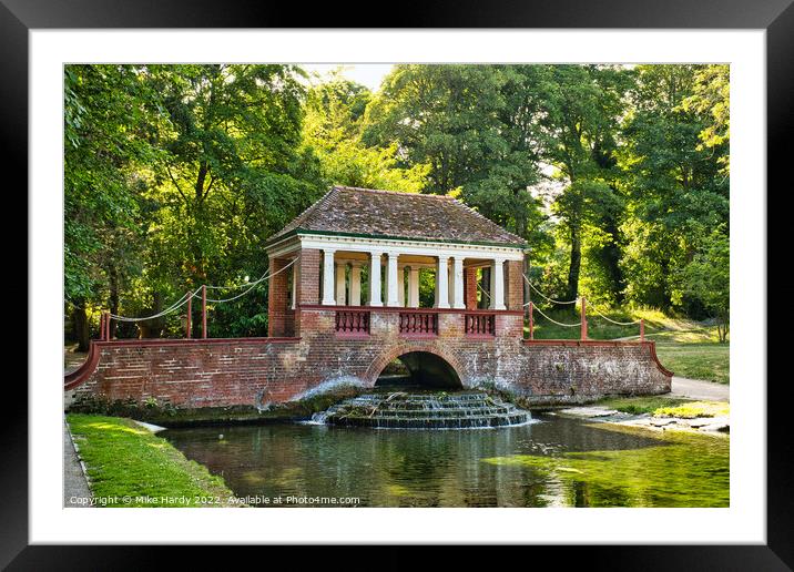 Ornamental Pagoda Bridge at Kearsney Court, Russell Gardens Framed Mounted Print by Mike Hardy