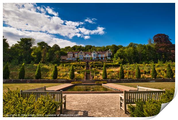 Kersney Court House overlooking Kearsney Abbey and Russell Gardens Print by Mike Hardy
