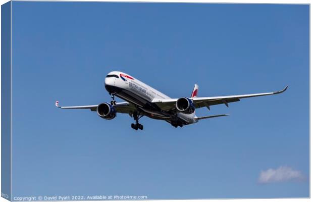 British Airways Airbus A350-1041  Canvas Print by David Pyatt