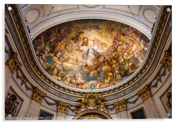 Beautiful frescoes in the dome of the cathedral of Segorbe, mast Acrylic by Joaquin Corbalan