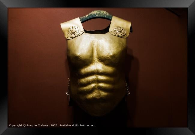 Classical sculpture showing pectoral and abdominal muscles, part Framed Print by Joaquin Corbalan