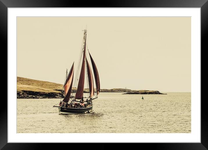 'Swan' Training Yacht In Full Sail Framed Mounted Print by Anne Macdonald