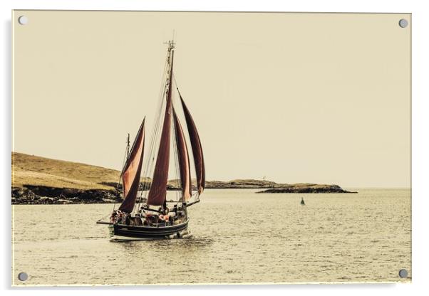 'Swan' Training Yacht In Full Sail Acrylic by Anne Macdonald