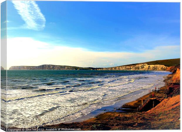 Compton bay, Isle of Wight, UK. Canvas Print by john hill