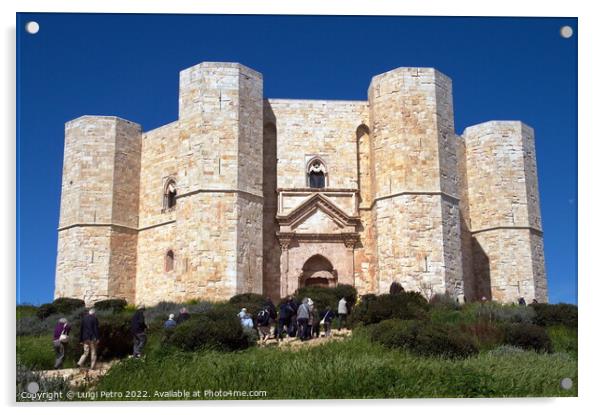 Castel del Monte castle, Apulia region, Italy. Acrylic by Luigi Petro