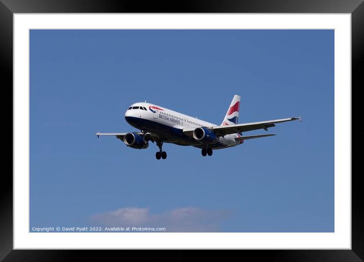  British Airways Airbus A320 Framed Mounted Print by David Pyatt