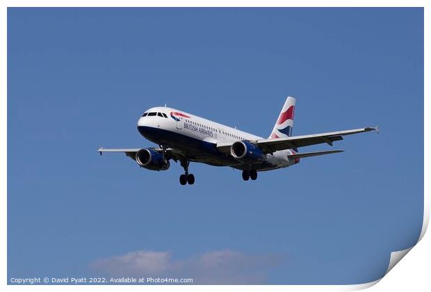  British Airways Airbus A320 Print by David Pyatt