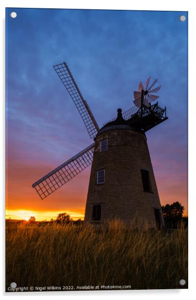 Great Haseley Windmill Acrylic by Nigel Wilkins