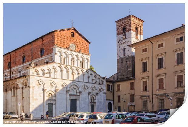 Chiesa di Santa Maria Bianca - Lucca Print by Laszlo Konya