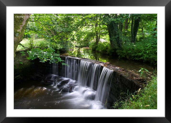 Huddersfield Honley Waterfall  Framed Mounted Print by Alison Chambers