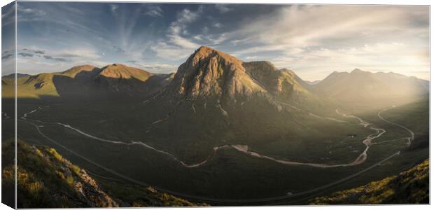 Glencoe Sunset Panorama Canvas Print by Anthony McGeever