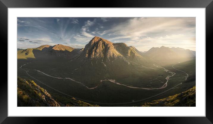 Glencoe Sunset Panorama Framed Mounted Print by Anthony McGeever