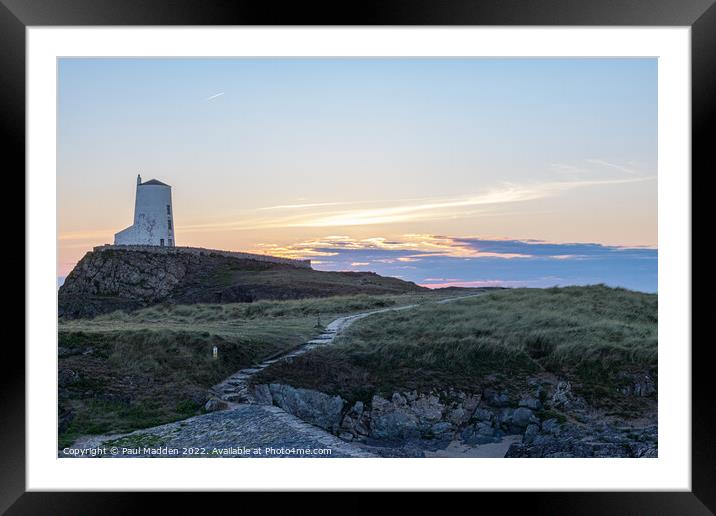 Goleudy Twr Mawr at sunset Framed Mounted Print by Paul Madden