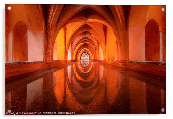 The Queen's Bath In The Alcazar of Seville Acrylic by Inca Kala