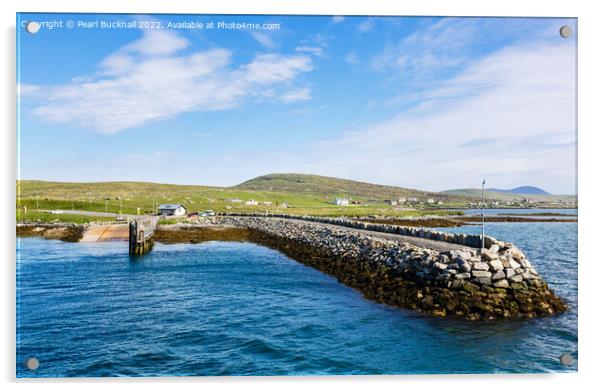Borve Ferry Terminal Berneray Island Scotland Acrylic by Pearl Bucknall