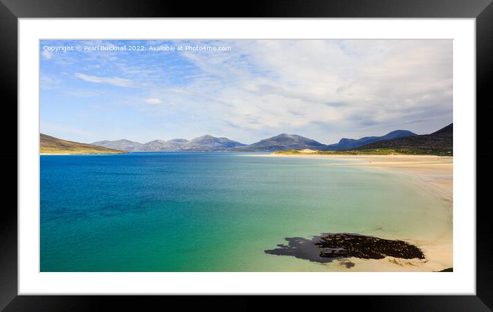 Beautiful Luskentyre Beach Harris Scotland Pano Framed Mounted Print by Pearl Bucknall