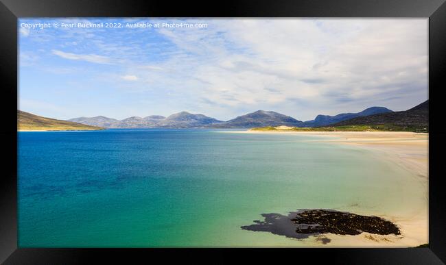 Beautiful Luskentyre Beach Harris Scotland Pano Framed Print by Pearl Bucknall