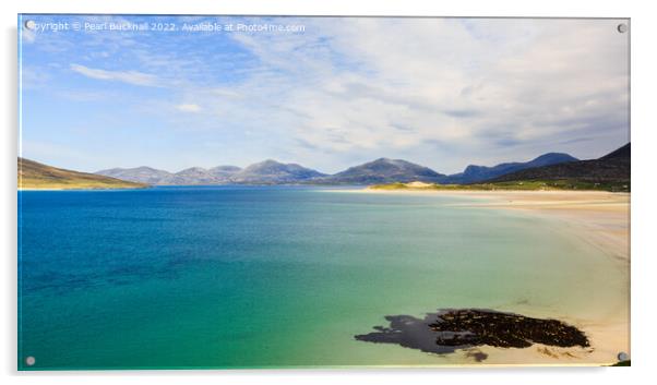 Beautiful Luskentyre Beach Harris Scotland Pano Acrylic by Pearl Bucknall