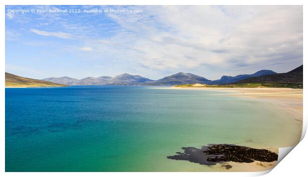 Beautiful Luskentyre Beach Harris Scotland Pano Print by Pearl Bucknall