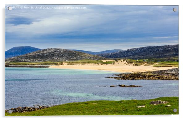 Scottish Beach Isle of Harris Scotland Acrylic by Pearl Bucknall