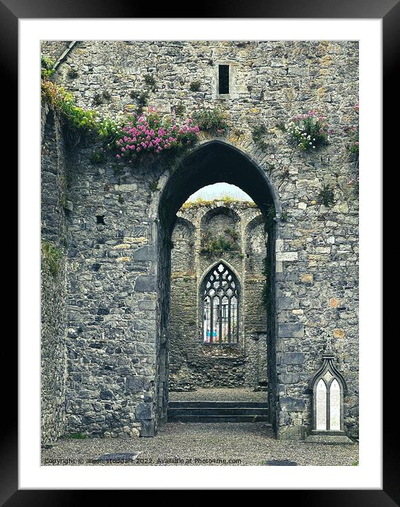 Building arch abbey in cashel Tipperary Framed Mounted Print by aileen stoddart