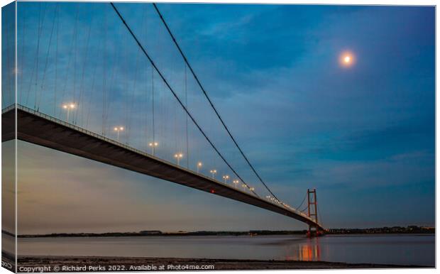 Moonlit reflections over the Humber Canvas Print by Richard Perks