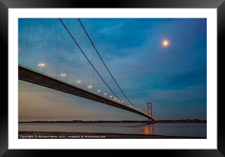 Moonlit reflections over the Humber Framed Mounted Print by Richard Perks