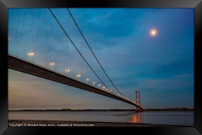 Moonlit reflections over the Humber Framed Print by Richard Perks