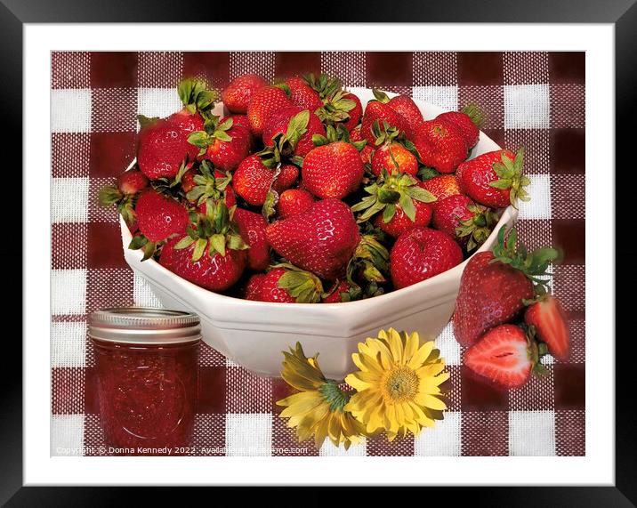 Simply Strawberries Framed Mounted Print by Donna Kennedy