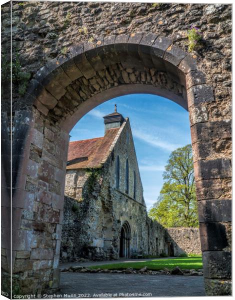 Beaulieu Abbey Parish Church through archway Canvas Print by Stephen Munn
