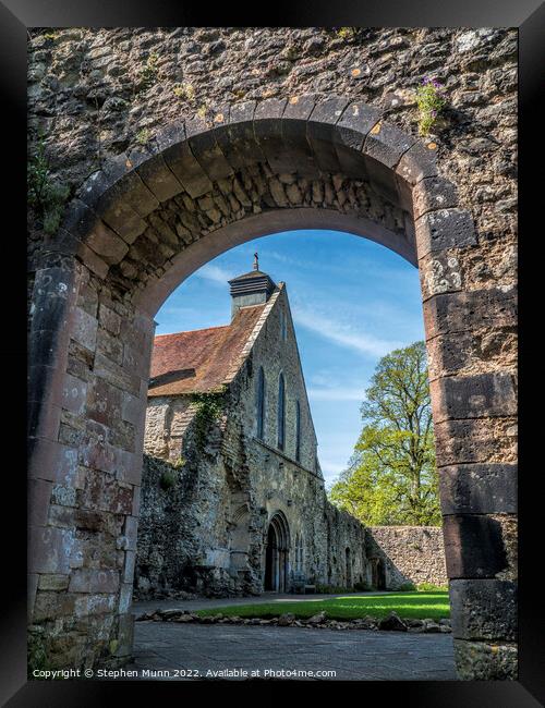 Beaulieu Abbey Parish Church through archway Framed Print by Stephen Munn