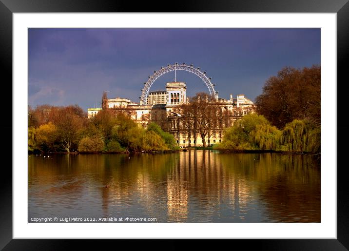 View of Horse Guard buildings across St James Park, London, Unit Framed Mounted Print by Luigi Petro