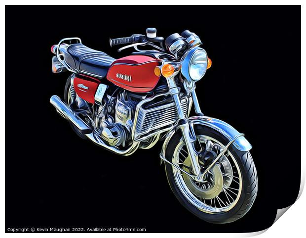 The Fiercest Suzuki 750cc Print by Kevin Maughan