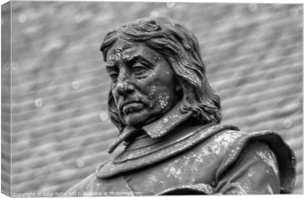 Close-up of Oliver Cromwell statue at London, England. Canvas Print by Luigi Petro
