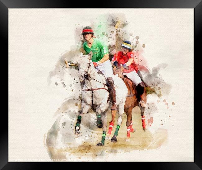 Polo Players Framed Print by Christine Kerioak