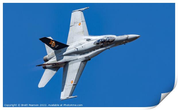 Spanish Air Force EF-18A Hornet  Print by Brett Pearson