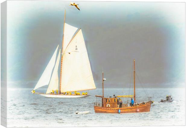 Fife Yacht The Lady Anne On The Clyde Canvas Print by Tylie Duff Photo Art