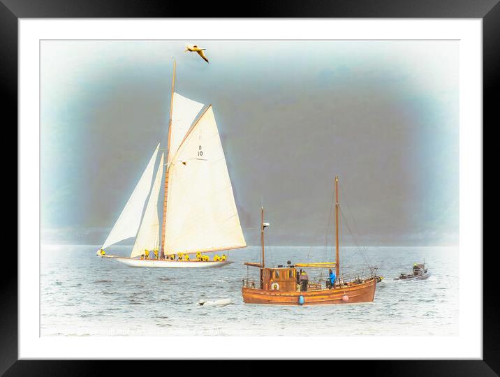 Fife Yacht The Lady Anne On The Clyde Framed Mounted Print by Tylie Duff Photo Art
