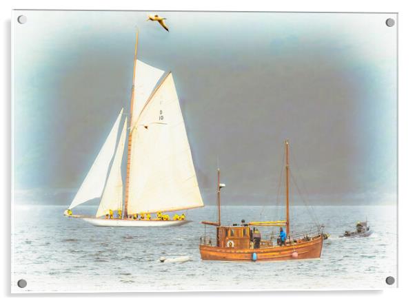 Fife Yacht The Lady Anne On The Clyde Acrylic by Tylie Duff Photo Art