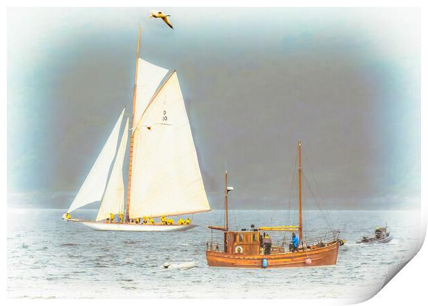 Fife Yacht The Lady Anne On The Clyde Print by Tylie Duff Photo Art