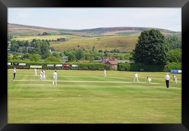 Village cricket in summer. Framed Print by David Birchall