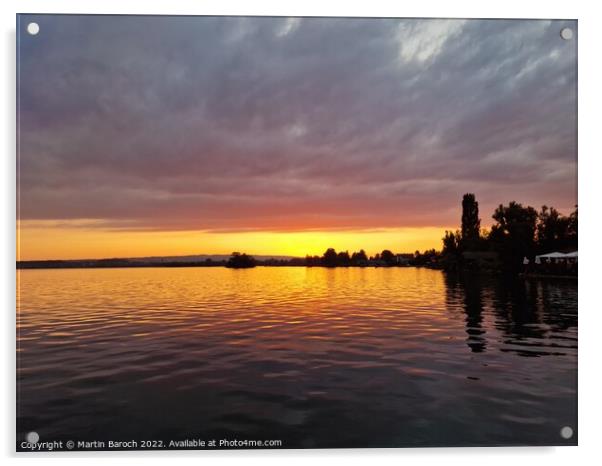 Summer Lake Zug sunset Acrylic by Martin Baroch