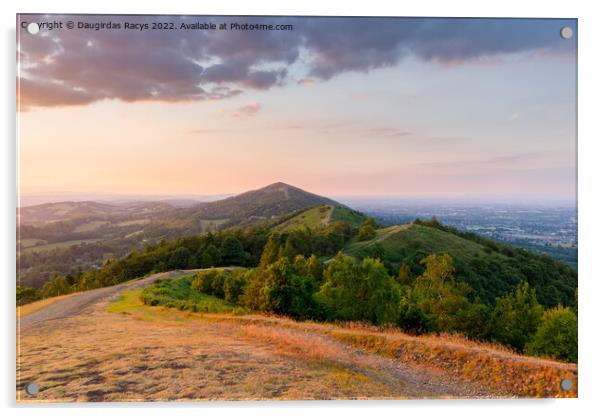 Malvern Hills view from Pinnacle Hill Acrylic by Daugirdas Racys