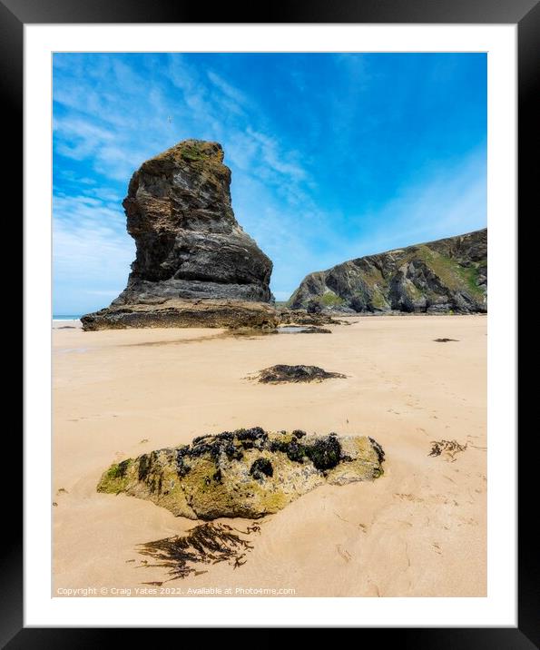 Bedruthan Steps Cornwall. Framed Mounted Print by Craig Yates