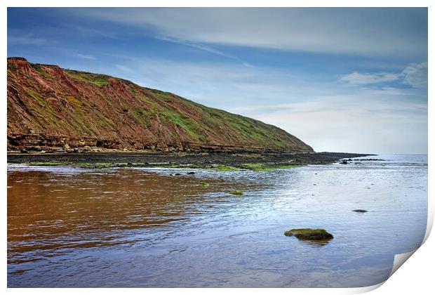 Filey Brigg and Beach, North Yorkshire Print by Darren Galpin