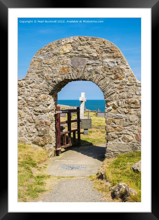 Llanbadrig Church Gate Cemaes Anglesey Framed Mounted Print by Pearl Bucknall