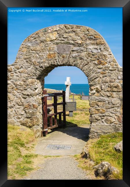 Llanbadrig Church Gate Cemaes Anglesey Framed Print by Pearl Bucknall