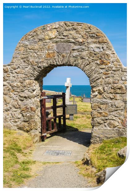 Llanbadrig Church Gate Cemaes Anglesey Print by Pearl Bucknall